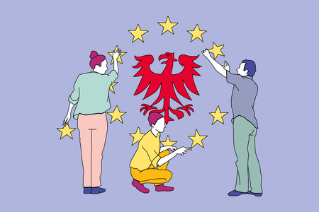 Illustration zu den Europawahlen in Brandenburg. 
