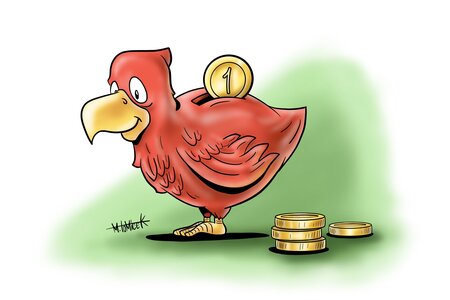 Adler als Sparschwein