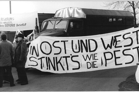 Blockade Mülldeponie Schöneiche bei Zossen 25.01.1990 Blockade Mülldeponie Schöneiche bei Zossen 25.01.1990