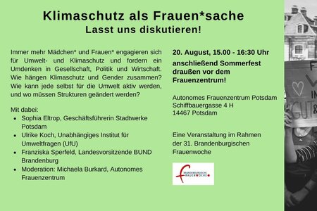 Einladung Klimaschutz als Frauensache EInladung Klimaschutz als Frauensache