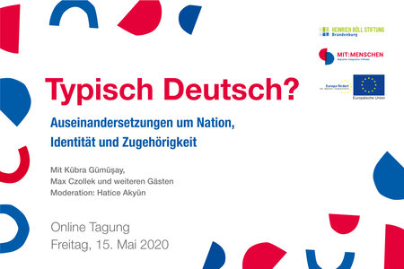 Das Veranstaltungsbild mit den Informationen über die Teilnehmenden, dem Datum und dem Ort. Der Text ist von den Symbolen des MIT:MENSCHEN-Projekts eingerahmt