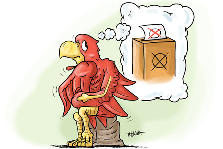 Brandenburg-Adler an Wahlurne