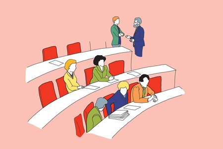 Illustration von Landtagsabgeordneten bei der Arbeit