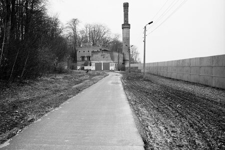 Blick zum historischen Dampfmaschinenhaus im Park Babelsberg, 1990