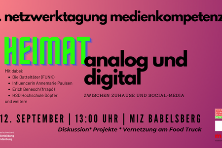 Grafik zur Netzwerktagung. Heimat steht dabei im Vordergrund.