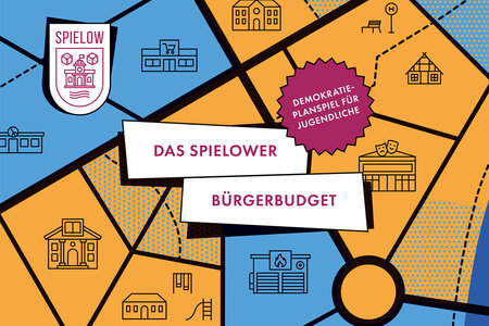 Deckel eines Spielkartons mit stilisiertem Stadtplan