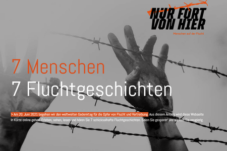 Screenshot der Webseite Nur fort von hier