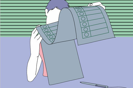 Illustration mit einem Stimmzettel