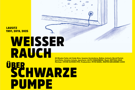 Ausschnitt aus dem Filmplakat "Weißer Rauch über Schwarze Pumpe"