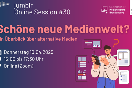 Grafik mit Person, die sich auf dem Smartphone verschiedene Inhalte anschaut