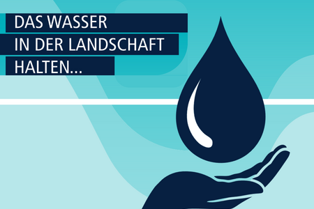 Hand hält Wassertropfen