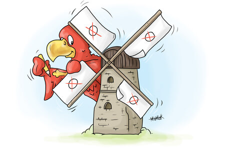 Brandenburg-Adler an einer Windmühle