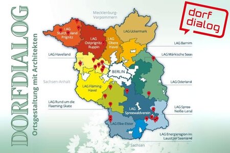 Karte Brandenburgs mit den teilnehmenden Gemeinden