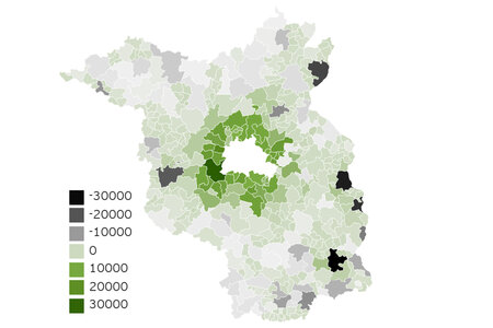 Veränderung der Anzahl der Einwohner in Brandenburg zwischen 1991 und 2018