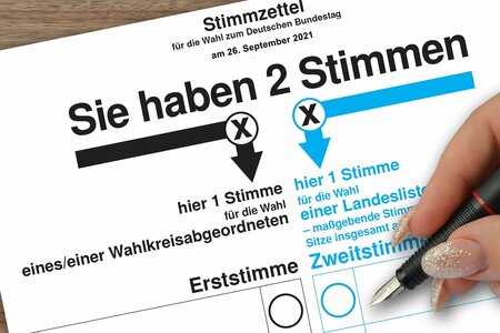 Stimmzettel zur Bundestagswahl