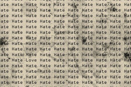 Eine Wand voll mit dem Wort "Hate"