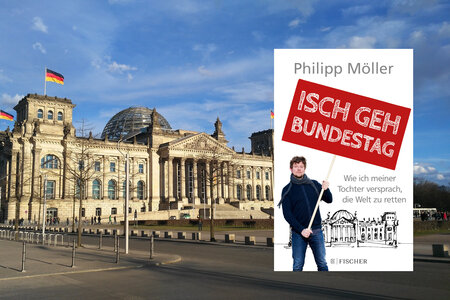 Buchcover vor dem Bundestag
