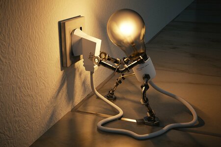 Glühlampe mit Stecker