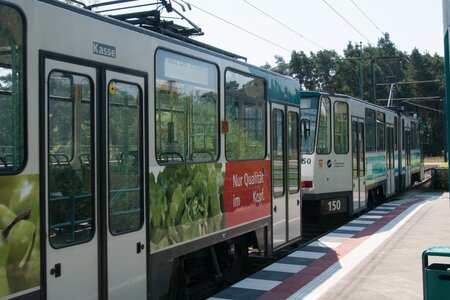 Eine Straßenbahn in Potsdam