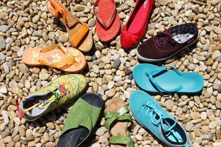 Bunte Schuhe im Kreis