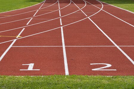 Tartanbahn auf dem Sportplatz