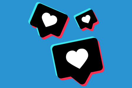 Politische Kommunikation Tiktok. Symbolbild mit Herzchen