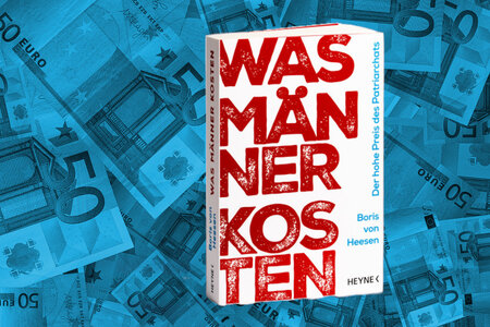 Buchcover auf einem Hintergrund mit Geldscheinen