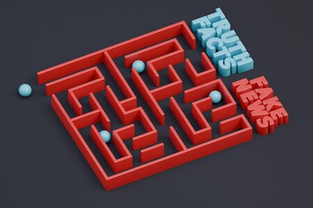 Ein Labyrinth mit Falschaussagen und wahren Informationen