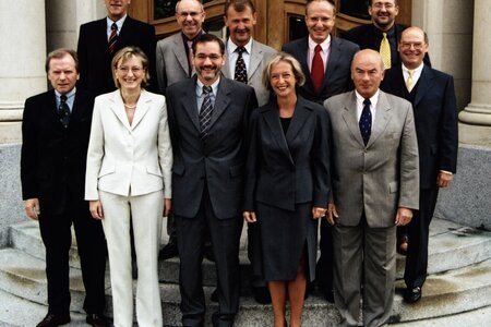 Ministerpräsident Platzeck und die Minister und Ministerinnen