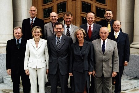 Ministerpräsident Platzeck und die Minister und Ministerinnen seines Kabinetts v