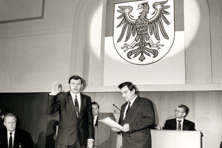 Vereidigung des Ministers Edwin Zimmermann 1990