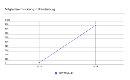 Mitgliederentwicklung BSW in Brandenburg