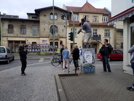 Beim Dreh der Pilotfolge von Blind Date in Potsdam.