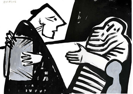 Lithographie und Farblinoldruck (1983) 50 x 37,5 cm 