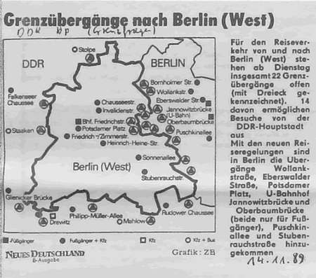 Grenzübergänge nach Berlin (West)