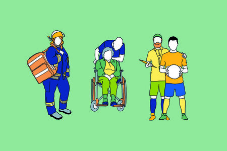 Illustration Zivilgesellschaft: Unterschiedliche Menschen helfen einander.