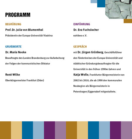 Programm der Ausstellungseröffnung
