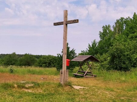 Der Hagelberg mit Gipfelkreuz und Gipfelbuch