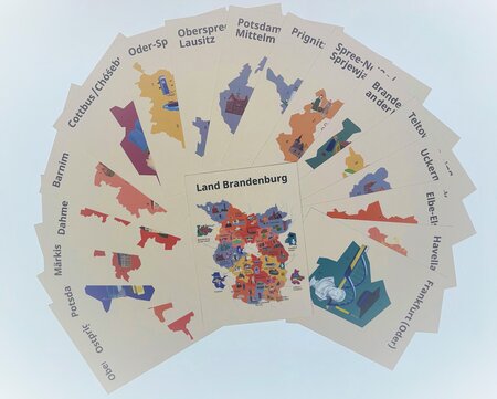 19 Postkarten: Land Brandenburg gesamt, Landkreise, kreisfreien Städte