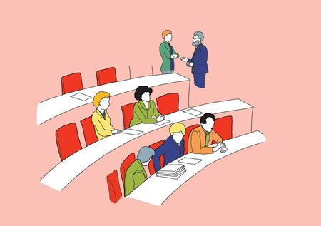 Illustration von Landtagsabgeordneten bei der Arbeit