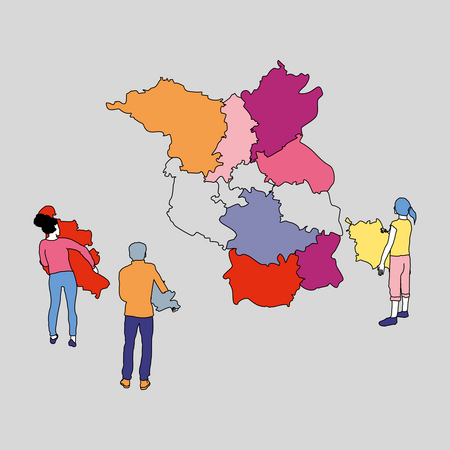 Illustration zur Bundestagswahl: Die 10 Wahlkreise in Brandenburg