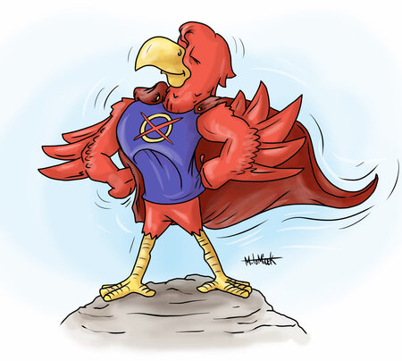 Der Brandenburg-Adler im Superman-Kostüm