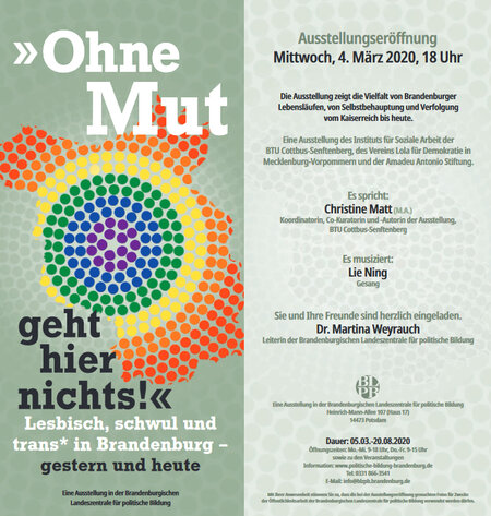 Einladung zur Ausstellungseröffnung "Ohne Mut"