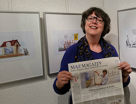 Martina Schellhorn mit und in der MAZ