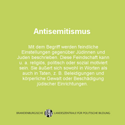 Mehr Infos zum Thema Antisemitismus findet ihr unter dem Link in der Bio.