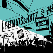 Eine Illustration. Diese zeigt eine rechtsextreme Demonstration. 