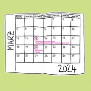 Ein Kalenderblatt für den Monat März. 