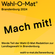 Redaktuionsaufruf für die den Wahl-O-Mat zur Landtagswahl in Brandenburg.