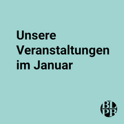 Auf einer Kachel steht "Unsere Veranstaltungen im Januar"