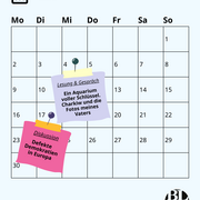 Eine Kalenderkachel. Darauf der Hinweis auf die Veranstaltungen am 04.03.2026 und 17.03.2026 in der Landeszentrale.